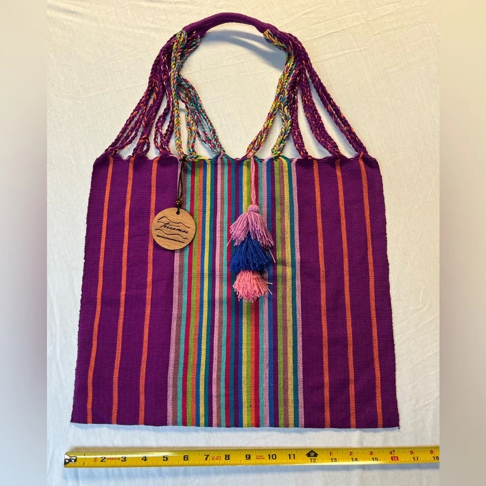 Colorful Striped Tote Bag - Picture 7 of 8